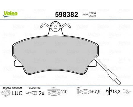 Brake Pad Set, disc brake 598382 Valeo, Image 2