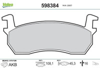 Brake Pad Set, disc brake 598384 Valeo
