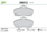 Brake Pad Set, disc brake 598512 Valeo