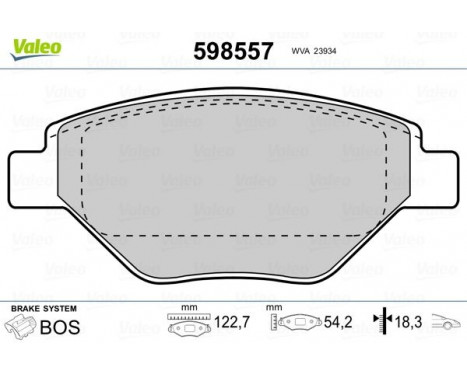 Brake Pad Set, disc brake 598557 Valeo, Image 2