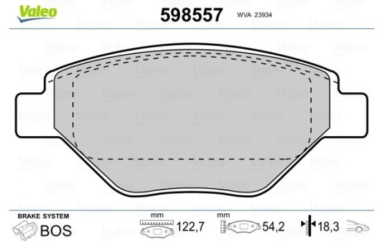 Brake Pad Set, disc brake 598557 Valeo, Image 2