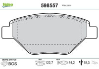 Brake Pad Set, disc brake 598557 Valeo