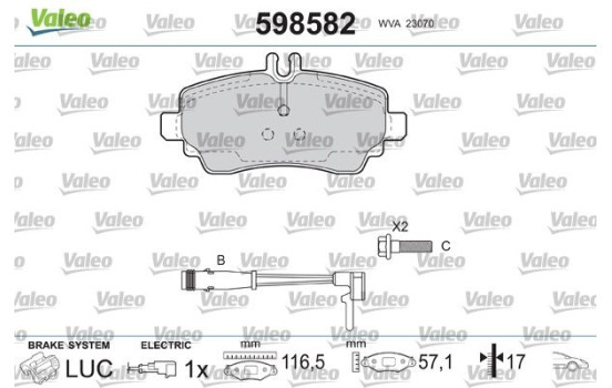 Brake Pad Set, disc brake 598582 Valeo, Image 2