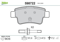 Brake Pad Set, disc brake 598722 Valeo