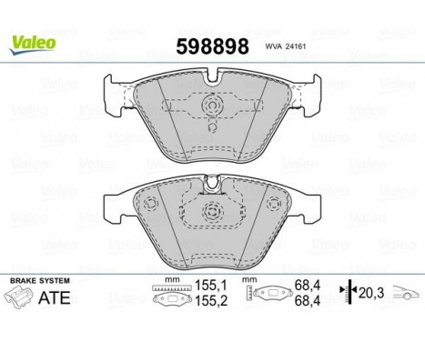 Brake Pad Set, disc brake 598898 Valeo, Image 2