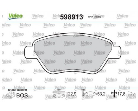 Brake Pad Set, disc brake 598913 Valeo, Image 2