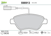 Brake Pad Set, disc brake 598913 Valeo
