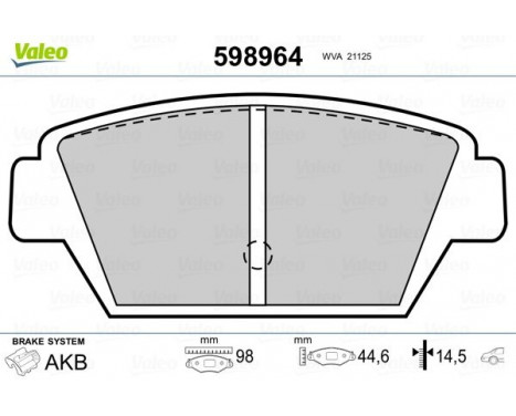 Brake Pad Set, disc brake 598964 Valeo, Image 2