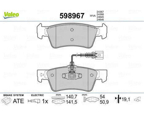 Brake Pad Set, disc brake 598967 Valeo, Image 2