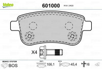 Brake Pad Set, disc brake 601000 Valeo
