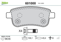 Brake Pad Set, disc brake 601000 Valeo