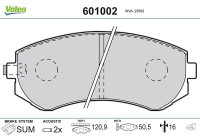 Brake Pad Set, disc brake 601002 Valeo