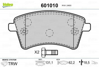Brake Pad Set, disc brake 601010 Valeo