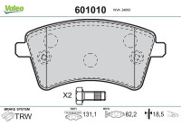Brake Pad Set, disc brake 601010 Valeo