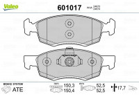 Brake Pad Set, disc brake 601017 Valeo