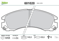 Brake Pad Set, disc brake 601020 Valeo