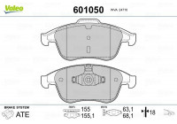 Brake Pad Set, disc brake 601050 Valeo