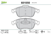 Brake Pad Set, disc brake 601050 Valeo