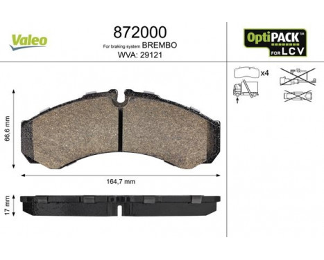 Brake Pad Set, disc brake 872000 Valeo, Image 2