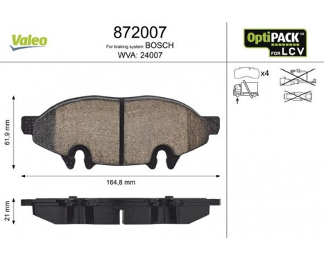 Brake Pad Set, disc brake 872007 Valeo, Image 2