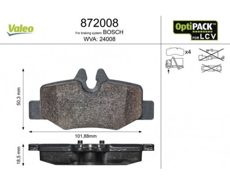 Brake Pad Set, disc brake 872008 Valeo, Image 2