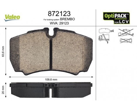 Brake Pad Set, disc brake 872123 Valeo, Image 2