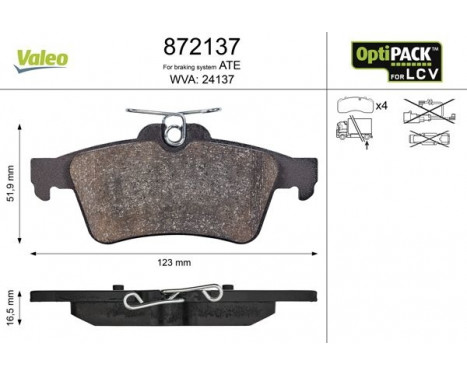 Brake Pad Set, disc brake 872137 Valeo, Image 2