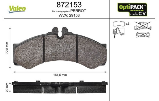 Brake Pad Set, disc brake 872153 Valeo