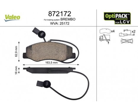 Brake Pad Set, disc brake 872172 Valeo, Image 2