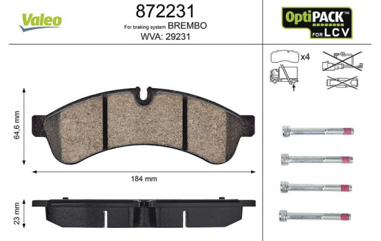 Brake Pad Set, disc brake 872231 Valeo