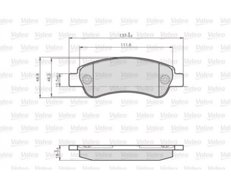Brake Pad Set, disc brake 872465 Valeo