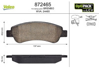 Brake Pad Set, disc brake 872465 Valeo