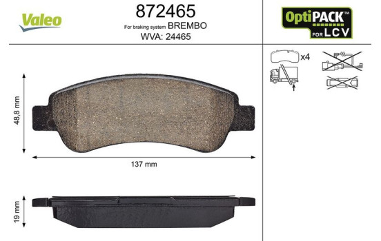 Brake Pad Set, disc brake 872465 Valeo