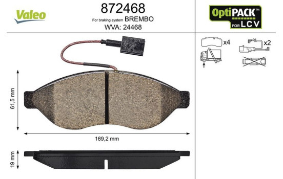 Brake Pad Set, disc brake 872468 Valeo
