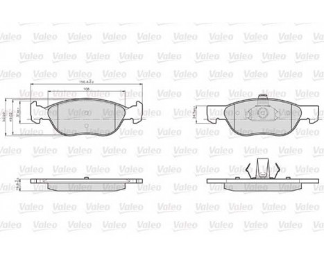 Brake Pad Set, disc brake 872576 Valeo