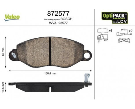 Brake Pad Set, disc brake 872577 Valeo, Image 2