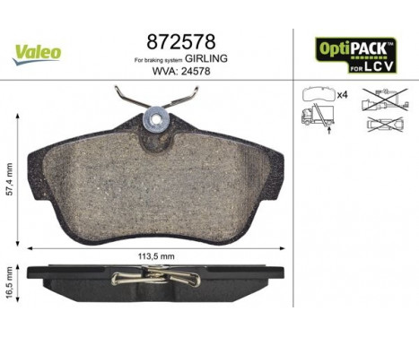 Brake Pad Set, disc brake 872578 Valeo, Image 2