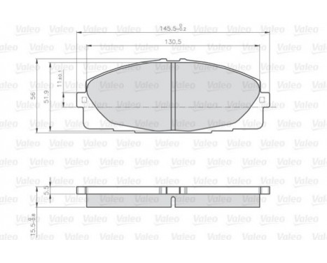 Brake Pad Set, disc brake 872680 Valeo