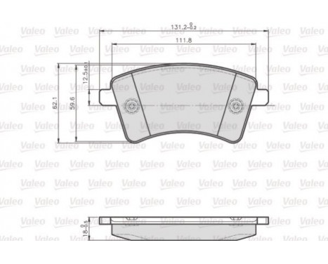 Brake Pad Set, disc brake 872693 Valeo