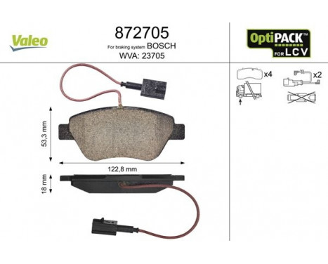 Brake Pad Set, disc brake 872705 Valeo, Image 2