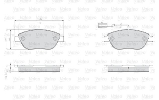 Brake Pad Set, disc brake 872708 Valeo