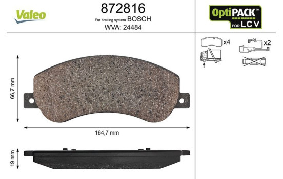 Brake Pad Set, disc brake 872816 Valeo