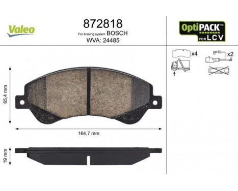 Brake Pad Set, disc brake 872818 Valeo, Image 2