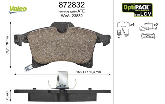Brake Pad Set, disc brake 872832 Valeo