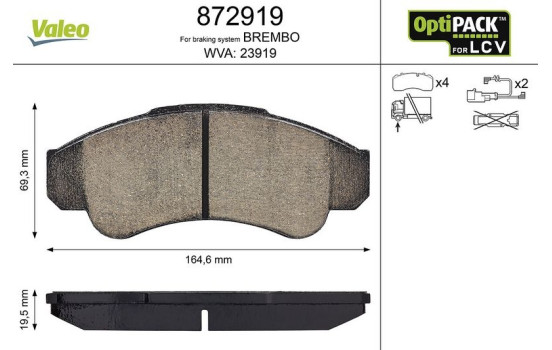 Brake Pad Set, disc brake 872919 Valeo