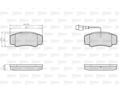 Brake Pad Set, disc brake 872921 Valeo, Image 2