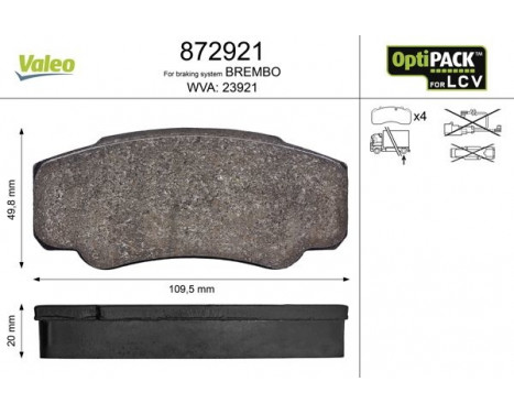 Brake Pad Set, disc brake 872921 Valeo, Image 3