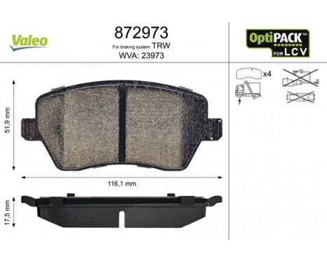 Brake Pad Set, disc brake 872973 Valeo, Image 2