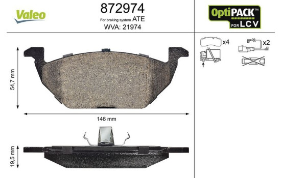 Brake Pad Set, disc brake 872974 Valeo