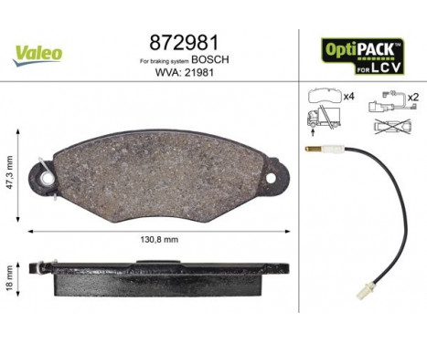 Brake Pad Set, disc brake 872981 Valeo, Image 2